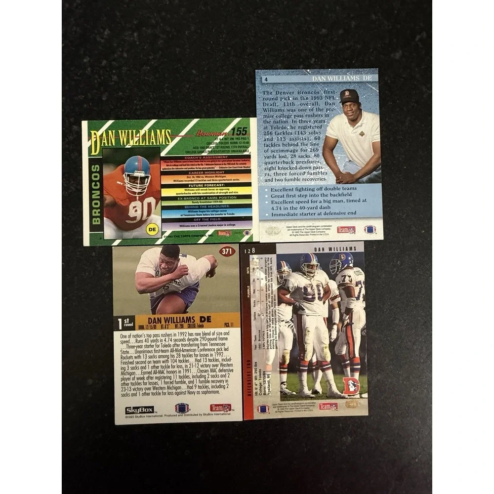 Dan Williams Auto Lot‎ (24) Denver Broncos Signed Cards 1993 Rookie Era